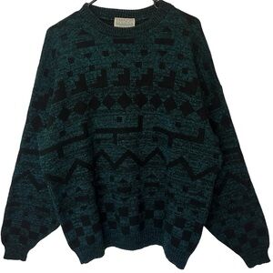 Vintage Manor Designs Aztec Style Wool Blend Sweater
